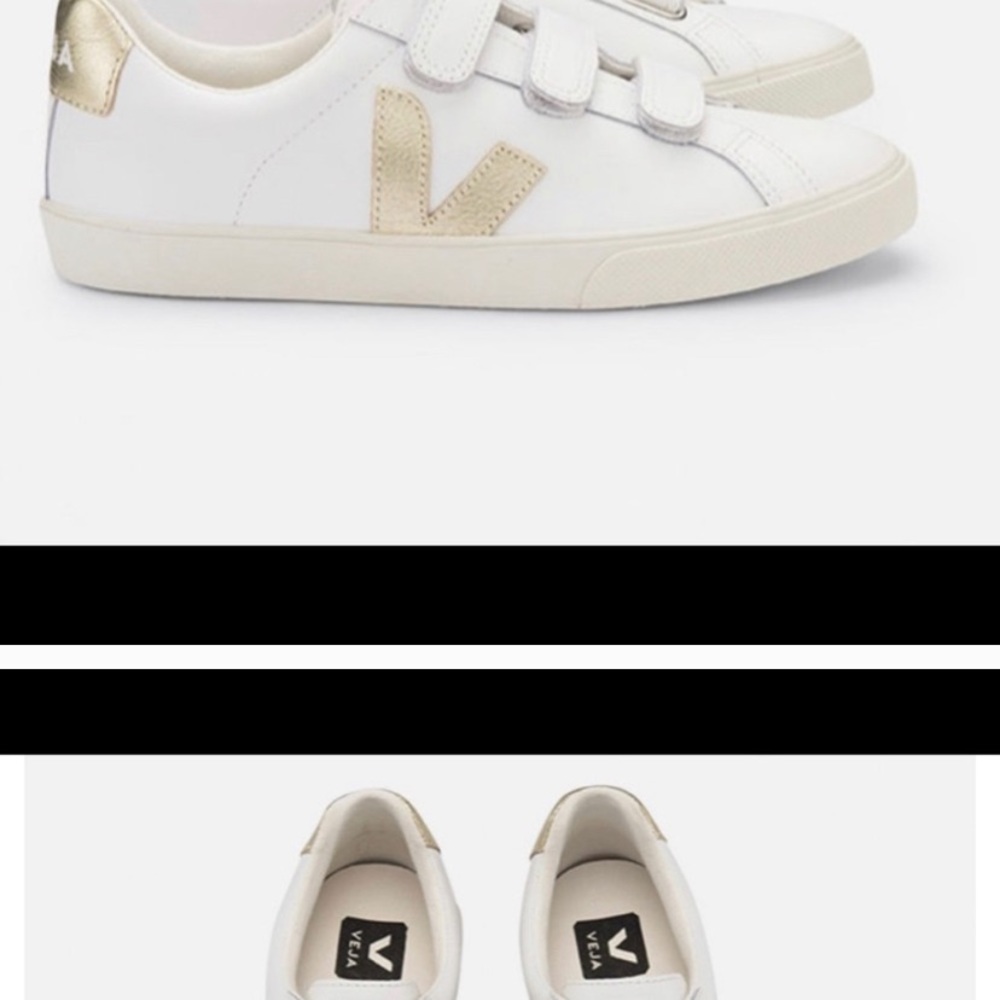 Veja sneakers    White with gold Metallic trim